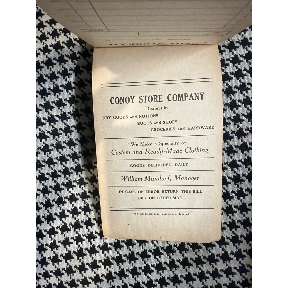 VTG‎ 1950s Conoy Store Co Bill Receipt Order Pad Tablet Billmeyer PA Ephemera